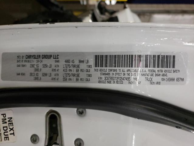 3C6TR5DT2FG547495 - 2015 RAM 2500 SLT WHITE photo 13