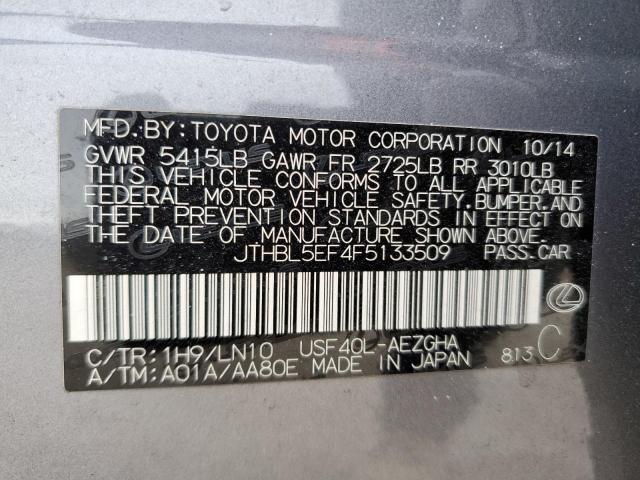 JTHBL5EF4F5133509 - 2015 LEXUS LS 460 GRAY photo 13