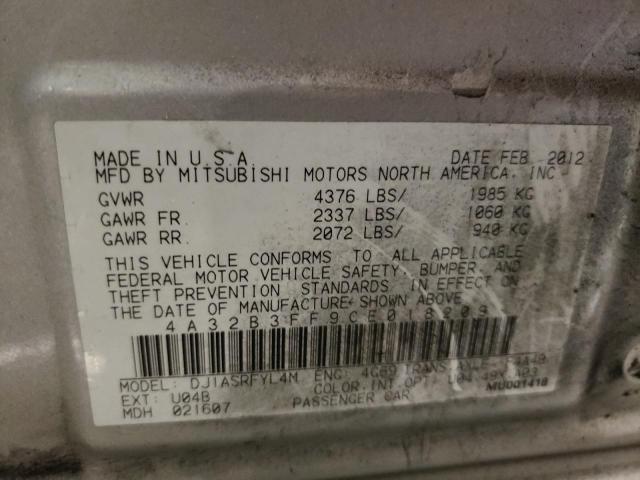 4A32B3FF9CE018209 - 2012 MITSUBISHI GALANT ES SILVER photo 12