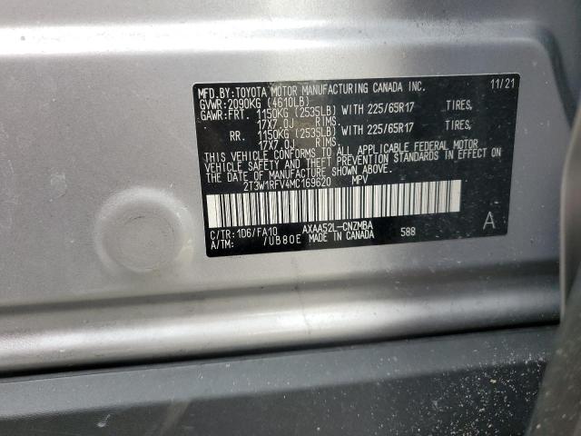 2T3W1RFV4MC169620 - 2021 TOYOTA RAV4 XLE SILVER photo 14