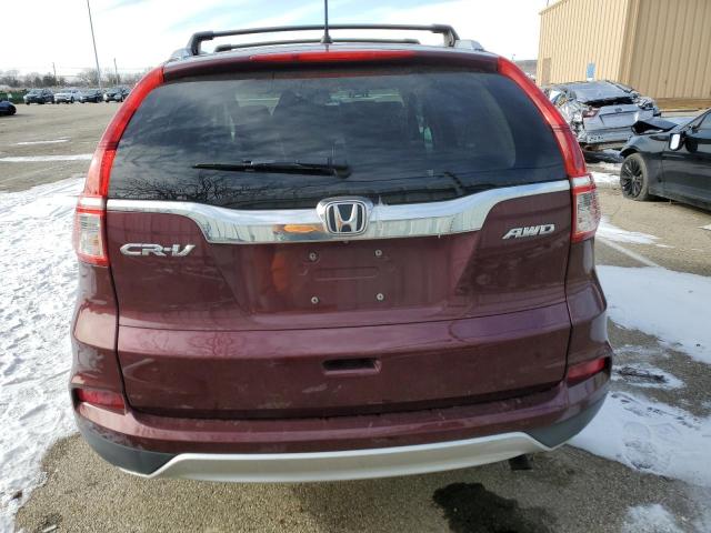 5J6RM4H5XFL022897 - 2015 HONDA CR-V EX MAROON photo 6