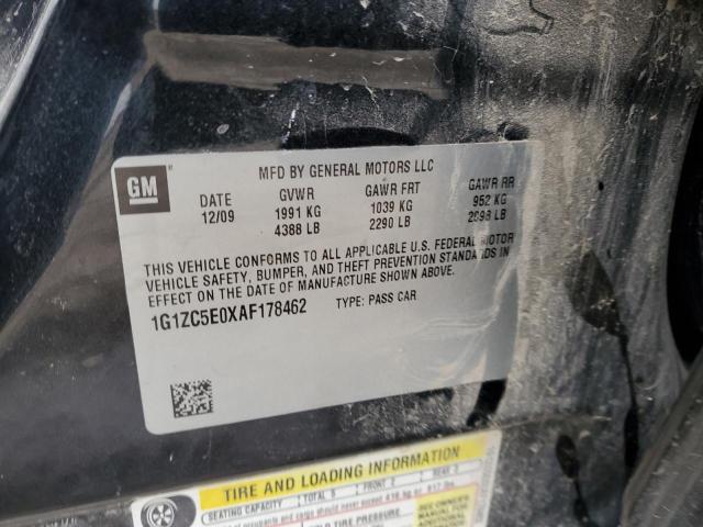 1G1ZC5E0XAF178462 - 2010 CHEVROLET MALIBU 1LT 黑色 照片 12