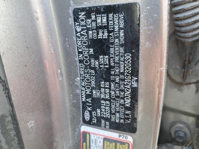 KNDJN2A21G7320530 - 2016 KIA SOUL GRAY photo 12