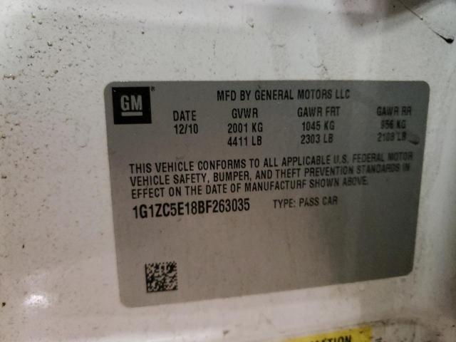 1G1ZC5E18BF263035 - 2011 CHEVROLET MALIBU 1LT WHITE photo 12