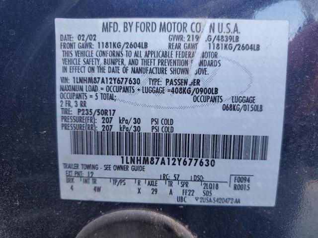 1LNHM87A12Y677630 - 2002 LINCOLN LS BLUE photo 13