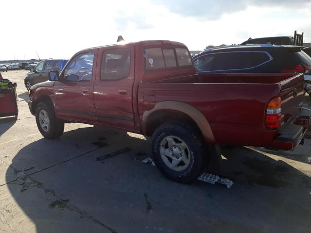 5TEGN92NX2Z018568 - 2002 TOYOTA TACOMA DOUBLE CAB PRERUNNER MAROON photo 2