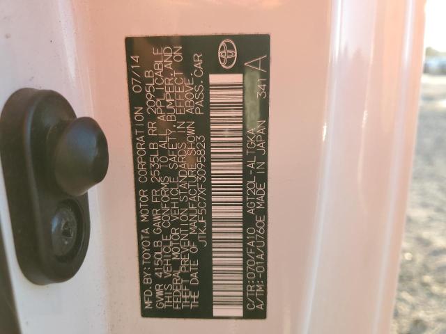 JTKJF5C7XF3095823 - 2015 TOYOTA SCION TC 白色 照片 12