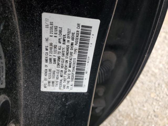 1HGCR2F35HA228275 - 2017 HONDA ACCORD LX BLACK photo 12