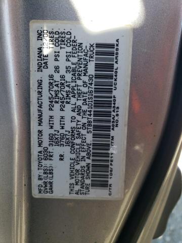 5TBBT44101S167430 - 2001 TOYOTA TUNDRA ACCESS CAB ვერცხლისფერი ფოტო 12