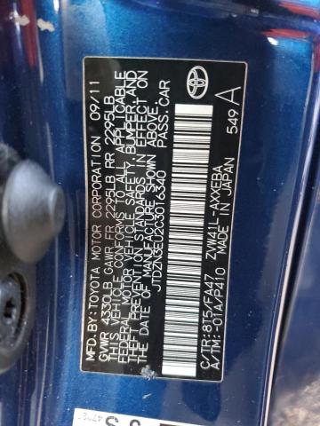 JTDZN3EU2C3016340 - 2012 TOYOTA PRIUS V BLUE photo 12