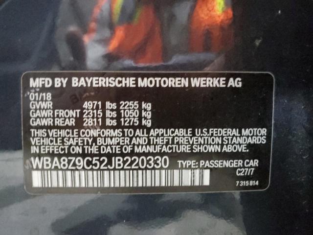 WBA8Z9C52JB220330 - 2018 BMW 330 XIGT CHARCOAL photo 12