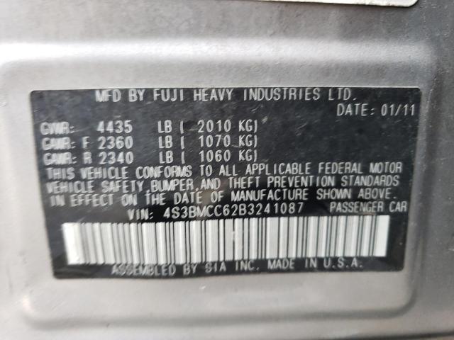 4S3BMCC62B3241087 - 2011 SUBARU LEGACY 2.5I PREMIUM SILVER photo 13