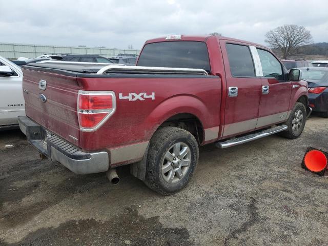1FTFW1EF2DKD25996 - 2013 FORD F150 SUPERCREW RED photo 3