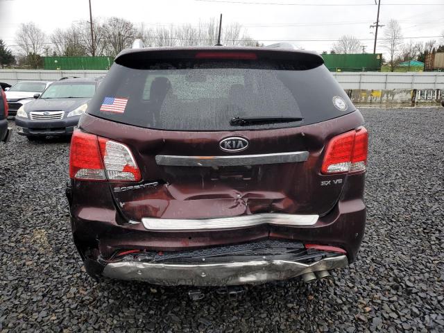 5XYKW4A2XDG384786 - 2013 KIA SORENTO SX MAROON photo 6