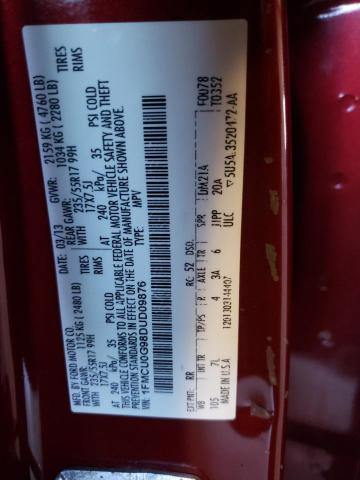 1FMCU0G98DUD09876 - 2013 FORD ESCAPE SE RED photo 13