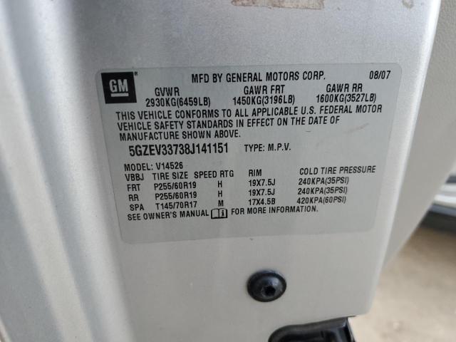 5GZEV33738J141151 - 2008 SATURN OUTLOOK XR SILVER photo 13