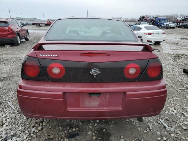 2G1WF52E459359095 - 2005 CHEVROLET IMPALA BURGUNDY photo 6