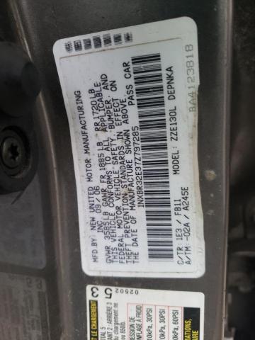 1NXBR32E37Z797285 - 2007 TOYOTA COROLLA CE TAN photo 12