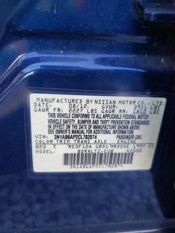 3N1AB6AP2CL782874 - 2012 NISSAN SENTRA 2.0 BLUE photo 13