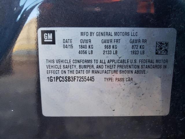 1G1PC5SB3F7255445 - 2015 CHEVROLET CRUZE LT GRAY photo 12