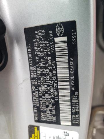 4T1BE32K25U586495 - 2005 TOYOTA CAMRY LE SILVER photo 12
