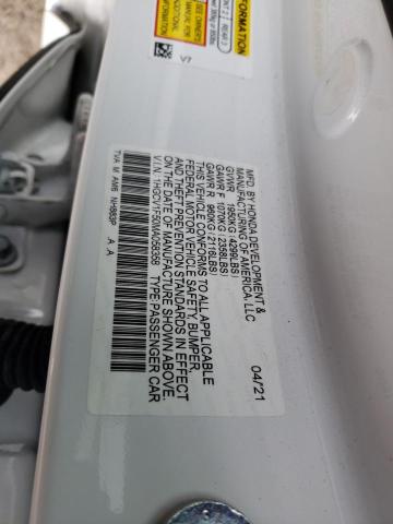 1HGCV1F50MA058358 - 2021 HONDA ACCORD EXL WHITE photo 12