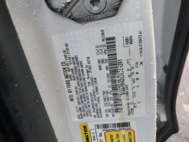 3FA6P0HD2JR165391 - 2023 FORD FUSION SE WHITE photo 13