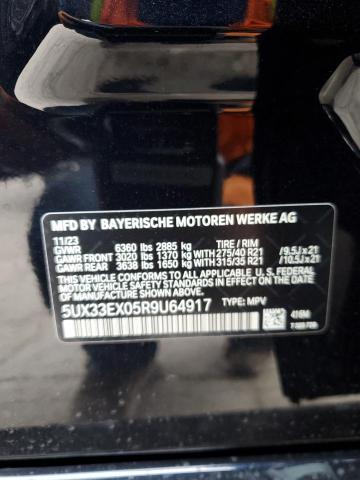 5UX33EX05R9U64917 - 2024 BMW X6 XDRIVE40I Սև լուսանկար 13