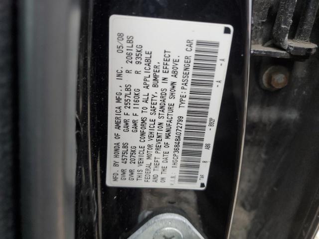 1HGCP36848A072799 - 2008 HONDA ACCORD EXL BLACK photo 13