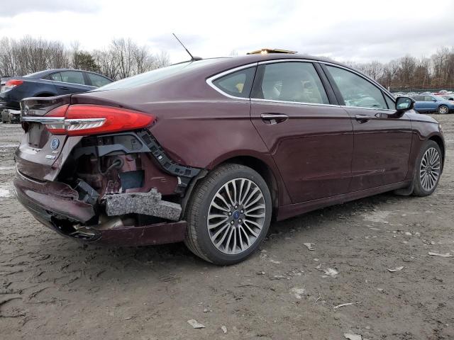 3FA6P0T95HR338852 - 2017 FORD FUSION SE BURGUNDY photo 3