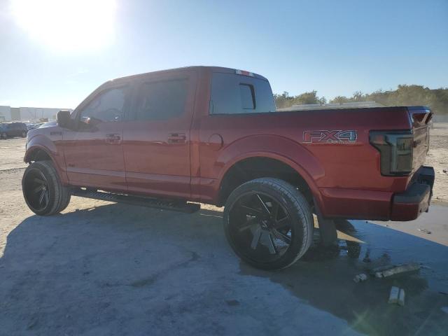 1FTEW1EF2HFA07094 - 2017 FORD F150 SUPERCREW RED photo 2