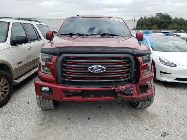 1FTEW1EF2HFA07094 - 2017 FORD F150 SUPERCREW RED photo 5