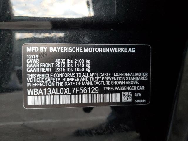 WBA13AL0XL7F56129 - 2020 BMW M235XI BLACK photo 12
