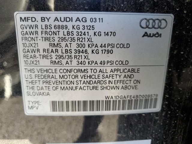 WA1DGAFE4BD008579 - 2011 AUDI Q7 PRESTIGE BLACK photo 13