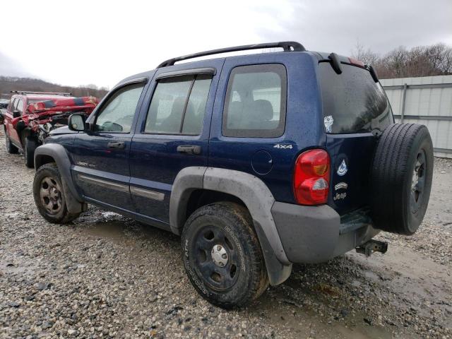 1J4GL48K32W237627 - 2002 JEEP LIBERTY SPORT BLUE photo 2