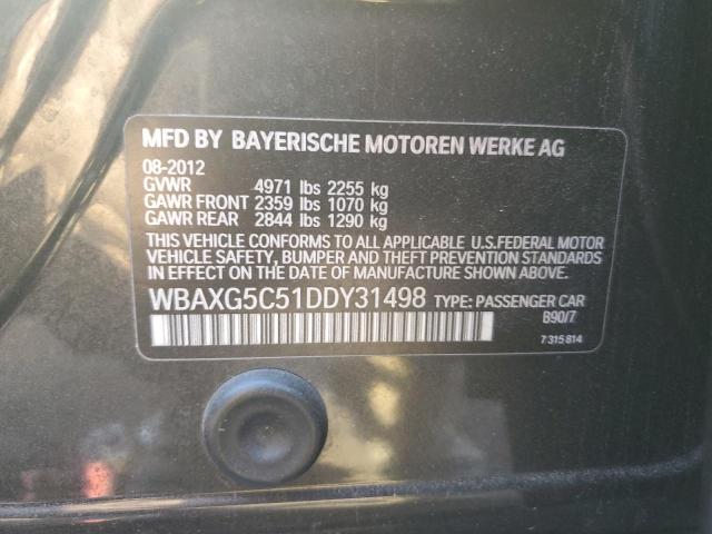 WBAXG5C51DDY31498 - 2013 BMW 528 I BLACK photo 12