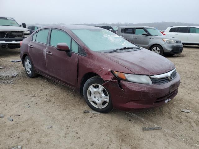 2HGFB2F57CH604603 - 2012 HONDA CIVIC LX BURGUNDY photo 4