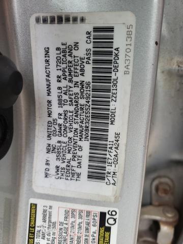 1NXBR32E55Z492156 - 2005 TOYOTA COROLLA CE SILVER photo 12