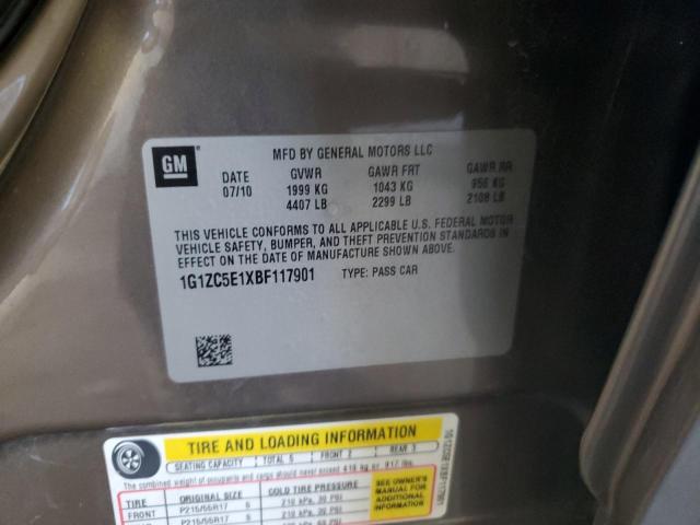 1G1ZC5E1XBF117901 - 2011 CHEVROLET MALIBU 1LT BROWN photo 12