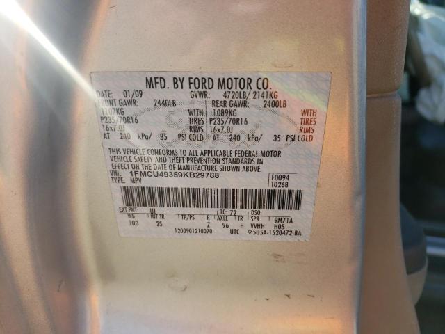 1FMCU49359KB29788 - 2009 FORD ESCAPE HYBRID SILVER photo 12