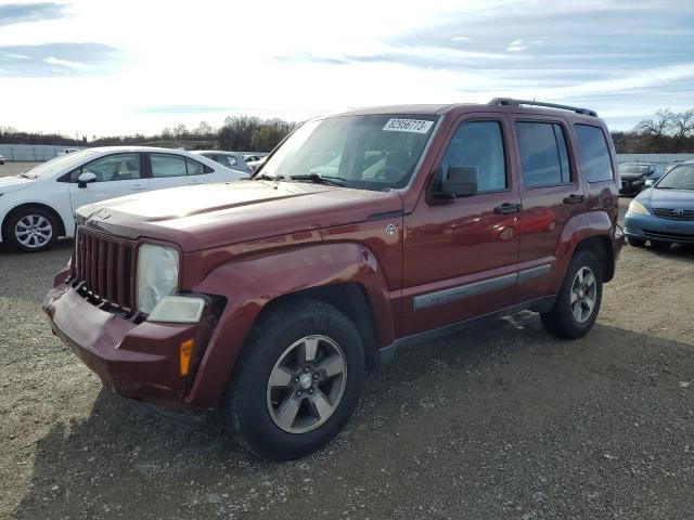 1J8GN28K68W267582 - 2008 JEEP LIBERTY SPORT BURGUNDY photo 1