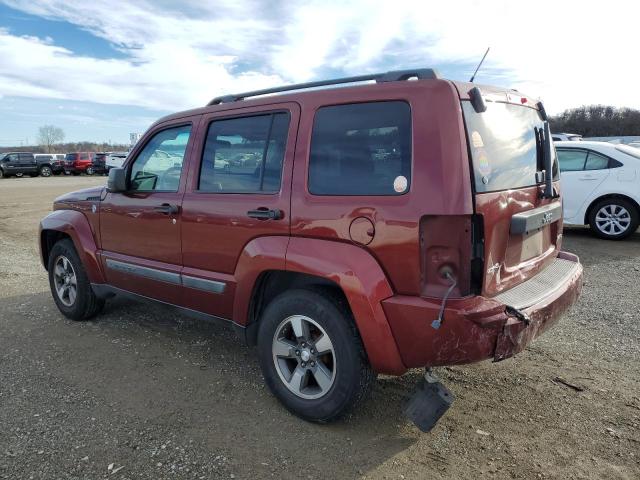 1J8GN28K68W267582 - 2008 JEEP LIBERTY SPORT BURGUNDY photo 2