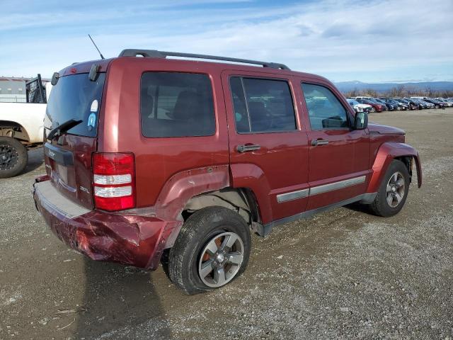 1J8GN28K68W267582 - 2008 JEEP LIBERTY SPORT BURGUNDY photo 3