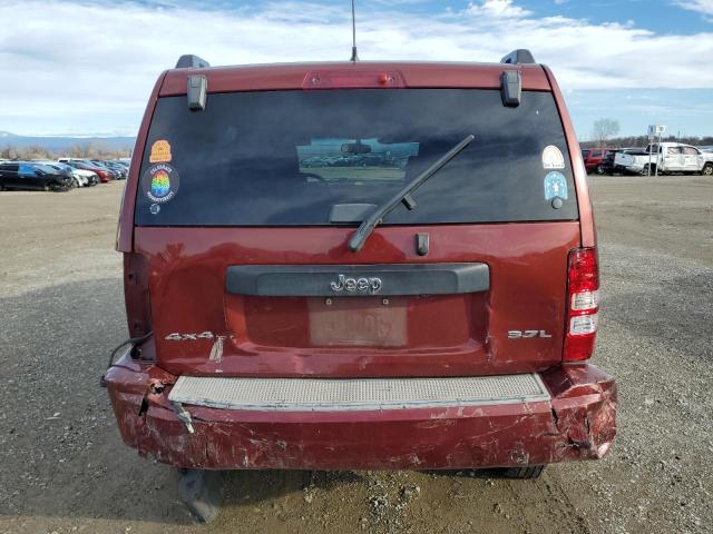 1J8GN28K68W267582 - 2008 JEEP LIBERTY SPORT BURGUNDY photo 6