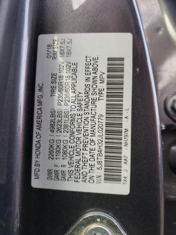 5J8TB4H32JL020779 - 2018 ACURA RDX GRAY photo 12