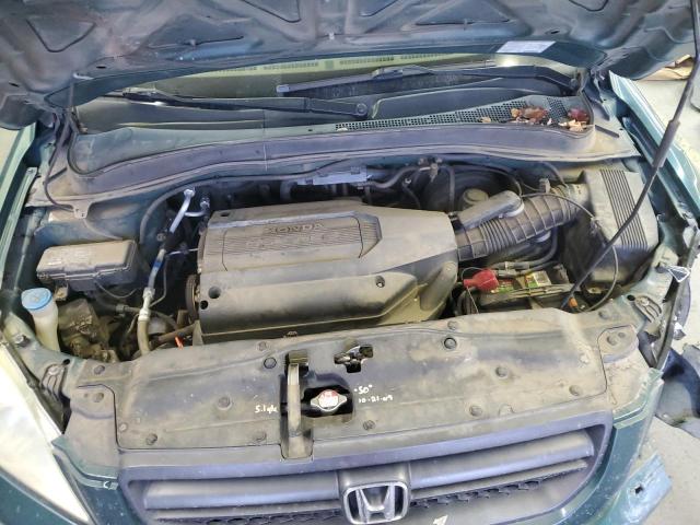 2HKYF18503H511836 - 2003 HONDA PILOT EXL GREEN photo 12