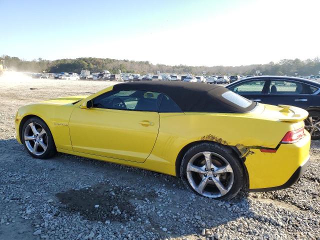 2G1FF3D31F9297074 - 2015 CHEVROLET CAMARO LT YELLOW photo 2