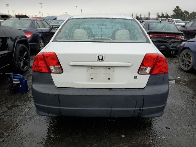 2HGES16655H624785 - 2005 HONDA CIVIC LX WHITE photo 6