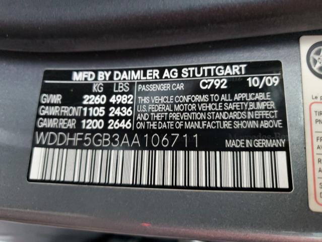 WDDHF5GB3AA106711 - 2010 MERCEDES-BENZ E 350 GRAY photo 12