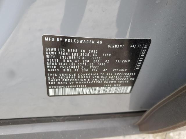 WVGTMPE26MP033761 - 2021 VOLKSWAGEN ID.4 PRO S 灰色 照片 13
